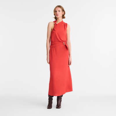 Dress , Red - Gabardine