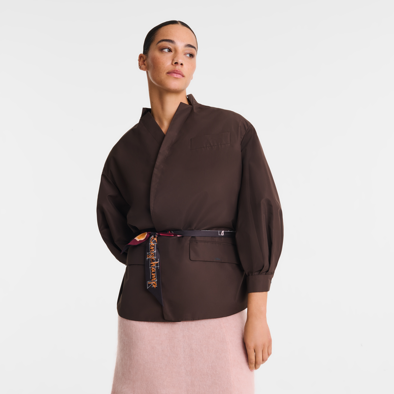 Kimono jacket , Mocha - Techno taffeta  - View 4 of  5