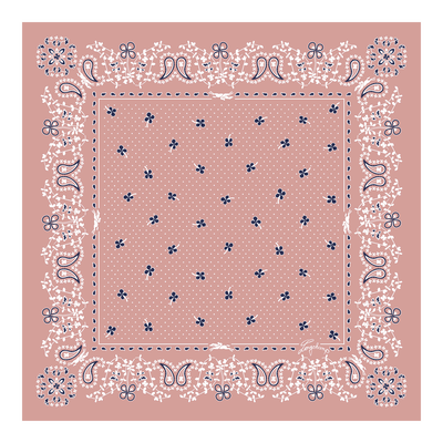 French Bandana Silk scarf 50, Pink Tea