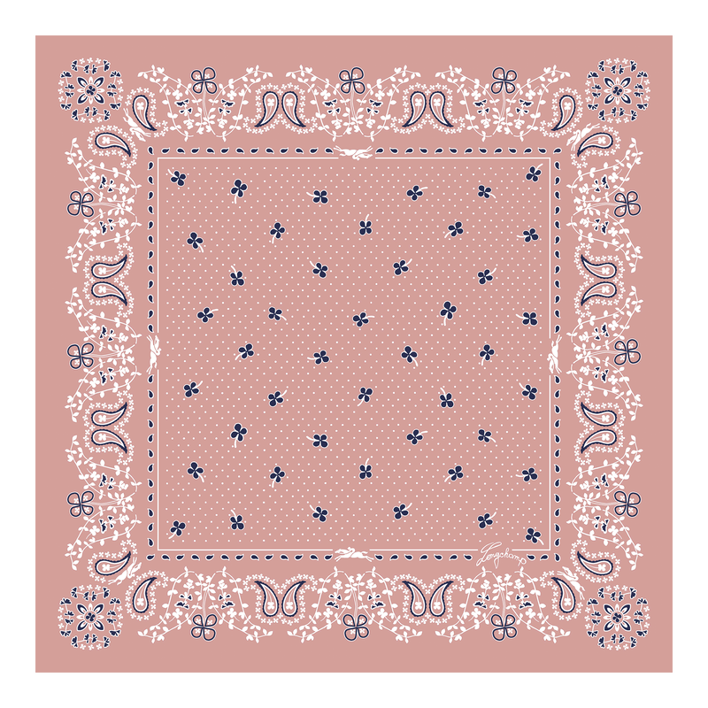 French Bandana Silk scarf 50 , Pink Tea - OTHER  - View 1 of  2
