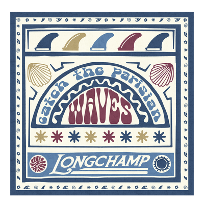 Catch The Parisian Wave Silk scarf 50 , Burgundy - Silk