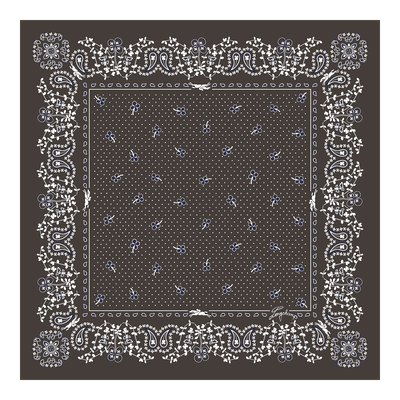 French Bandana Silk scarf 50 , Mocha - OTHER
