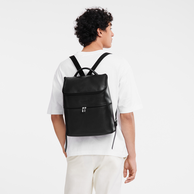 Le Foulonn&eacute; Backpack , Black - Leather