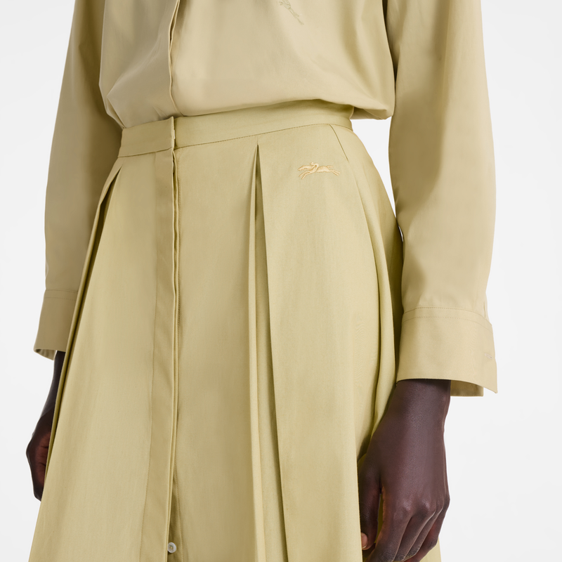 Midi skirt , Pistachio - Cotton poplin  - View 5 of  5
