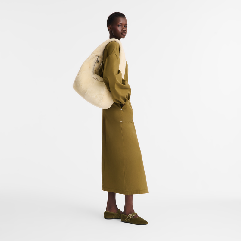 Le Pliage Xtra L Hobo bag , Ecru - Leather  - View 2 of  4