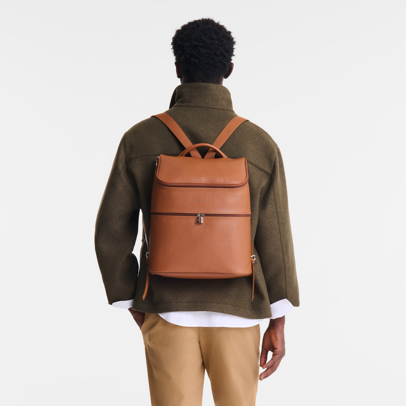 Le Foulonné Backpack , Caramel - Leather  - View 2 of  5