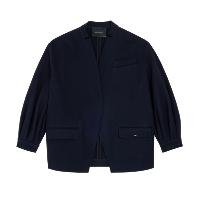 Jacket , Navy - Wool broadcloth
