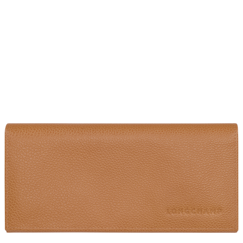 Le Foulonn&eacute; Long continental wallet , Pecan - Leather  - View 1 of  3