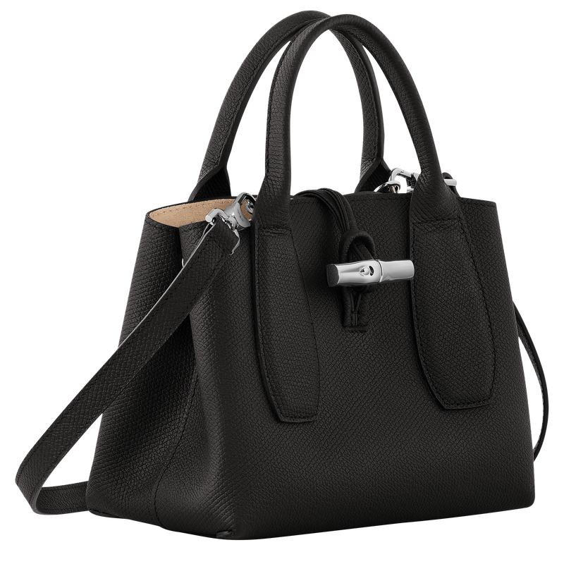 Roseau S Handbag , Black - Leather  - View 3 of  6