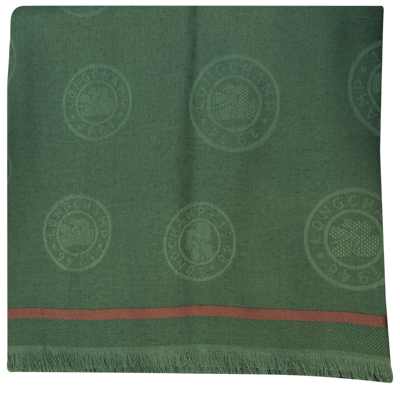 La Médaille Longchamp Shawl , British Green - Cotton blend  - View 2 of  2