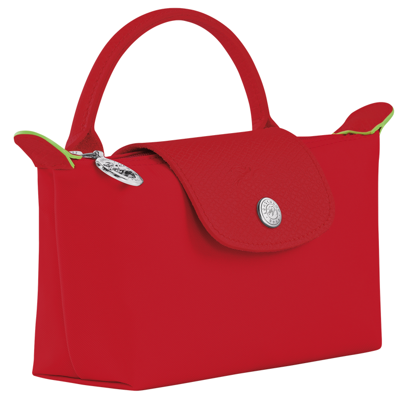 Le Pliage Green Pouch with handle , Tomato - Recycled canvas  - View 3 of  6
