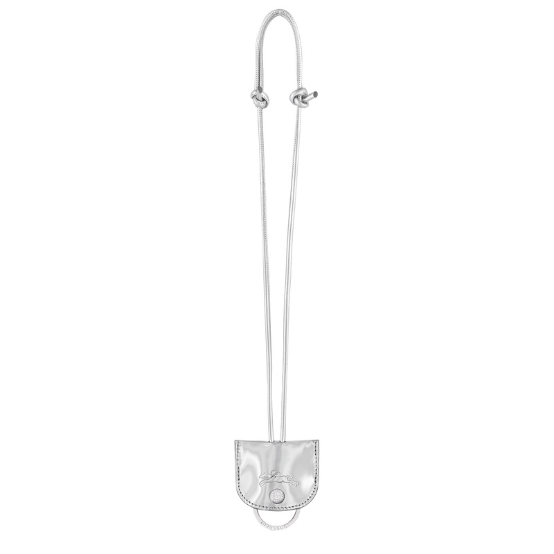 Le Roseau Key ring , Silver - Leather  - View 1 of  1