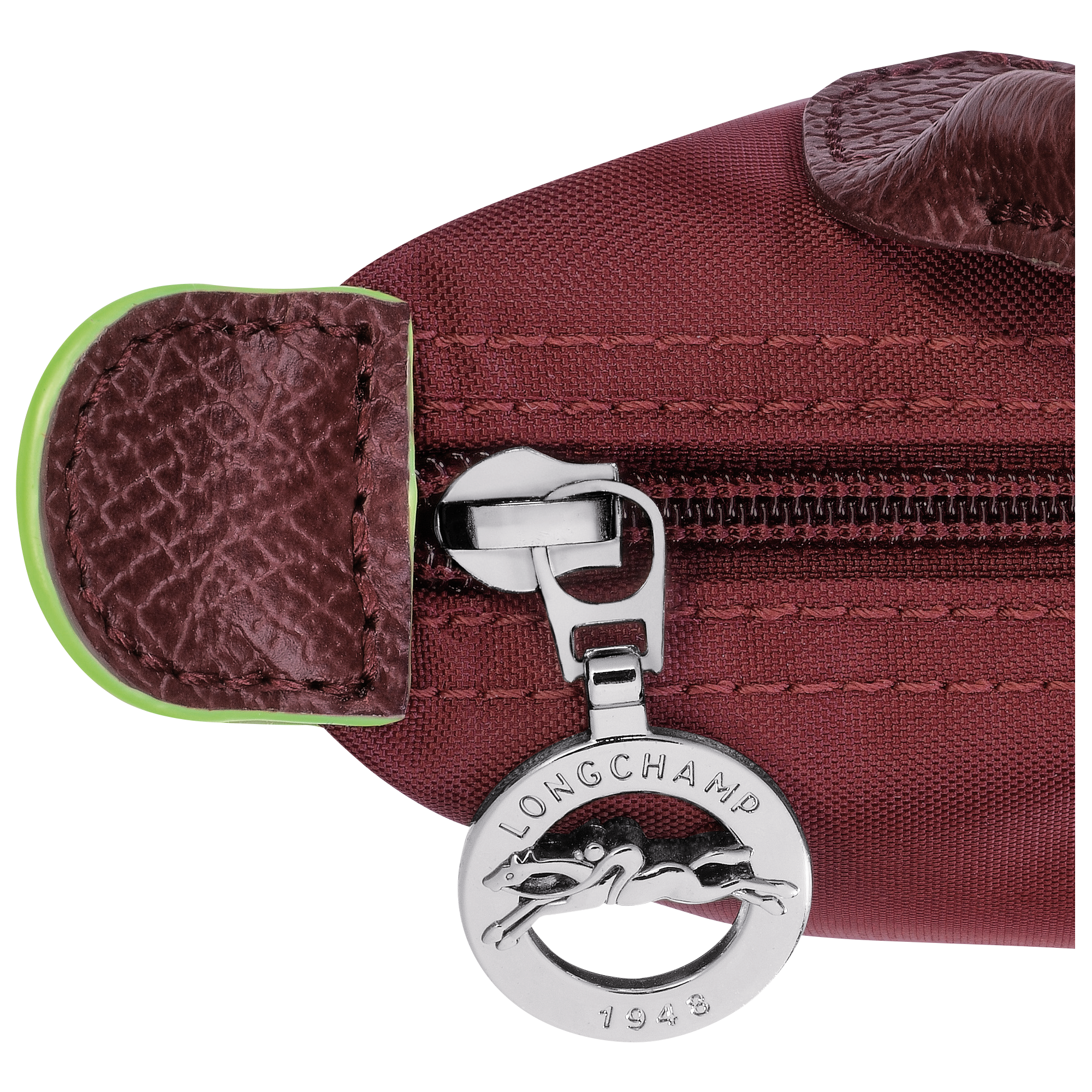 Le Pliage Green Pouch with handle, Pomegranate