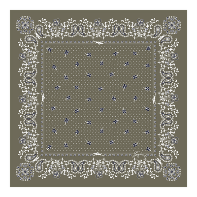French Bandana Silk scarf 50 , Artichoke - OTHER
