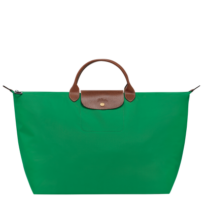 Le Pliage Original L Travel bag , Green - Recycled canvas