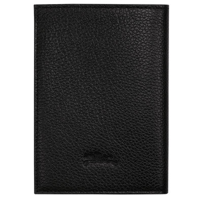 Le Foulonn&eacute; Passport cover , Black - Leather