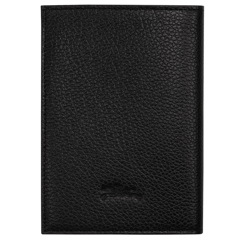 Le Foulonn&eacute; Passport cover , Black - Leather  - View 2 of  4
