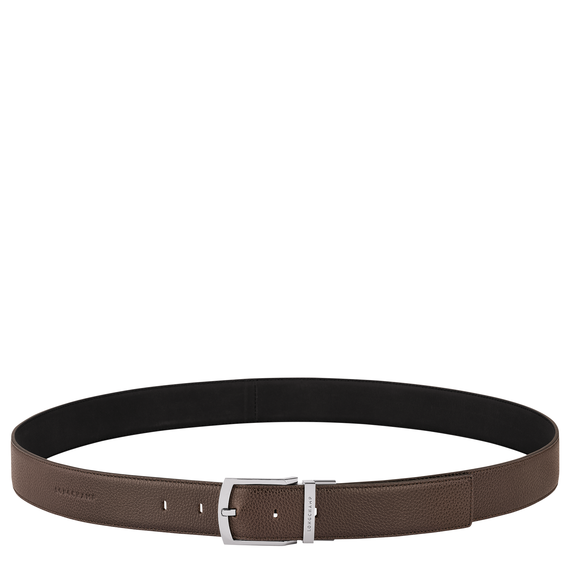 Men's belt, Mocha/Black - View 1 of 
        4 - zoom in Le Foulonné Men's belt, Mocha/Black