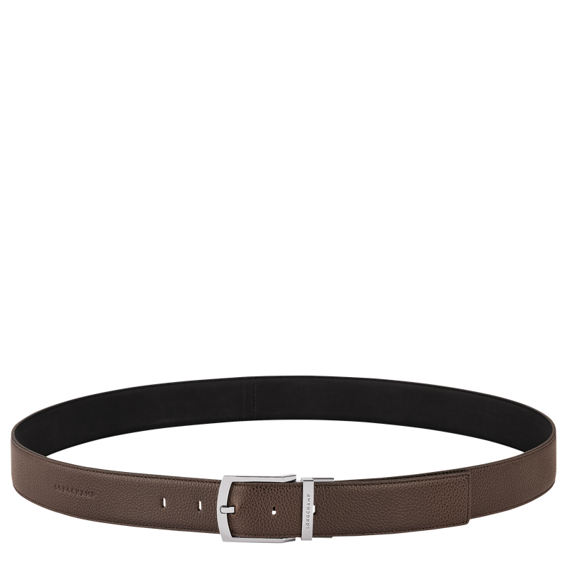 Le Foulonné Men's belt , Mocha/Black - Leather  - View 1 of  4 Le Foulonné Men's belt , Mocha/Black - Leather  - View 1 of  4