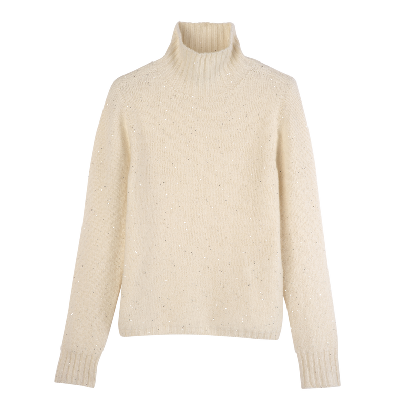 High neck sweater , Ivory - OTHER  - View 1 of  5
