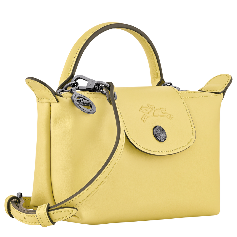 Le Pliage Xtra XS Pouch , Lime - Leather  - View 2 of  5