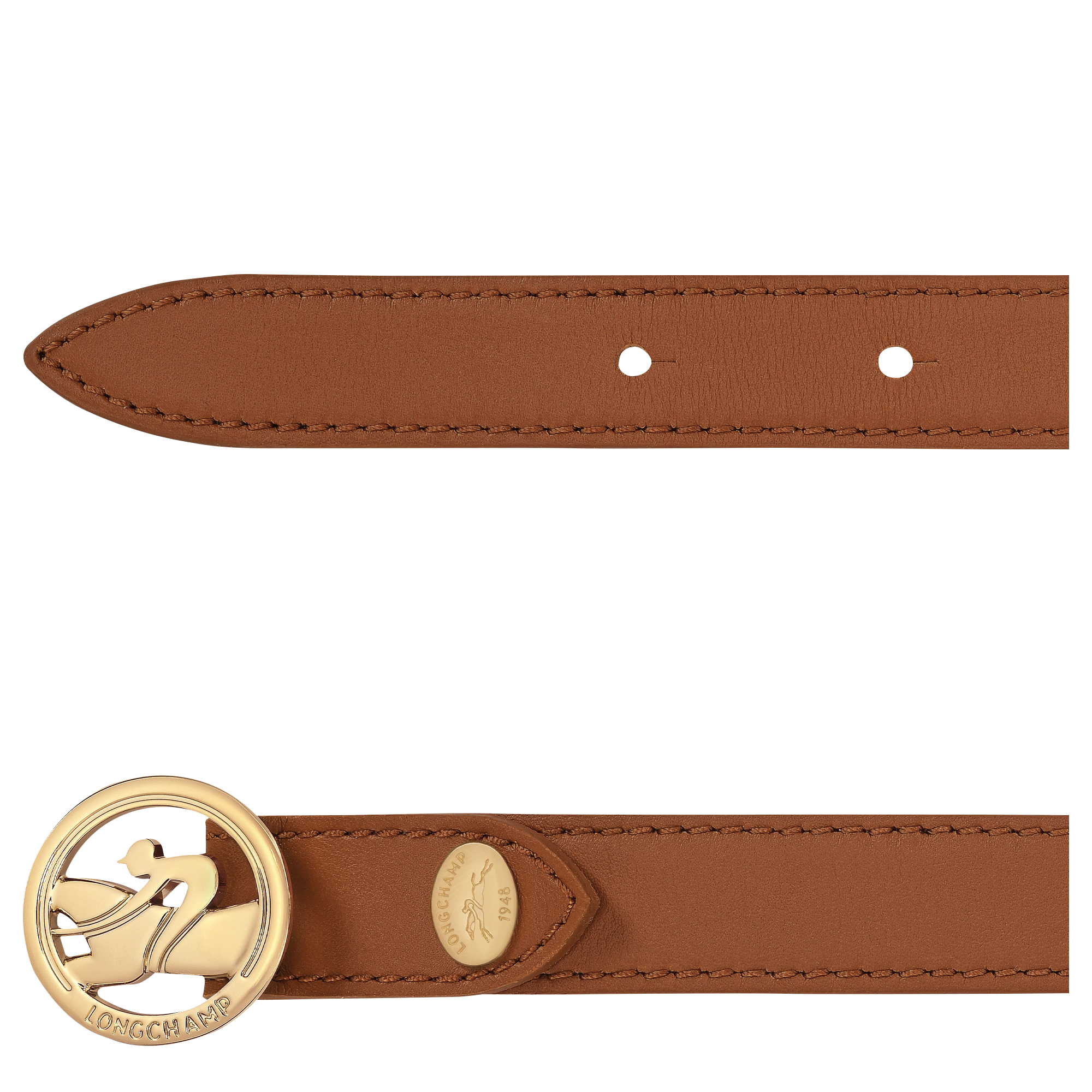 La M&eacute;daille Longchamp Ladies' belt, Cognac