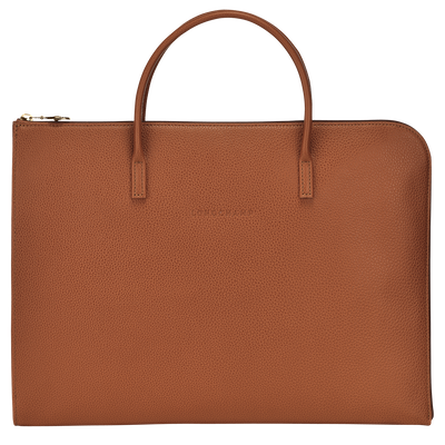 Le Foulonné S Briefcase , Caramel - Leather