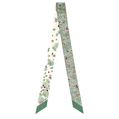 Frise Fleurie Headband , Green - Silk