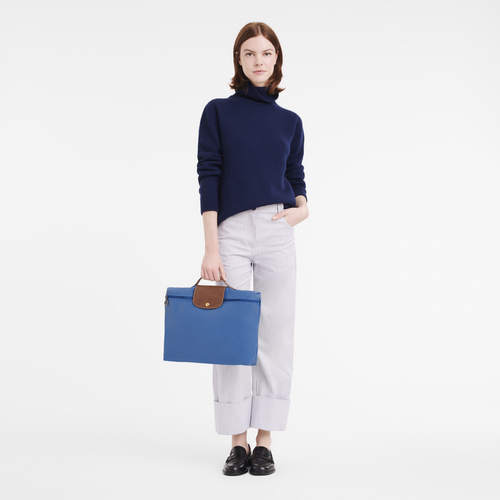 Le Pliage Original S Briefcase , Cobalt - Recycled canvas - View 2 of  6