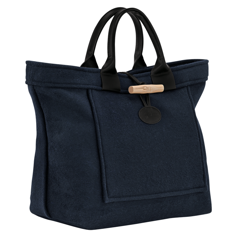 Le Roseau L Tote bag , Navy - Canvas  - View 3 of  5
