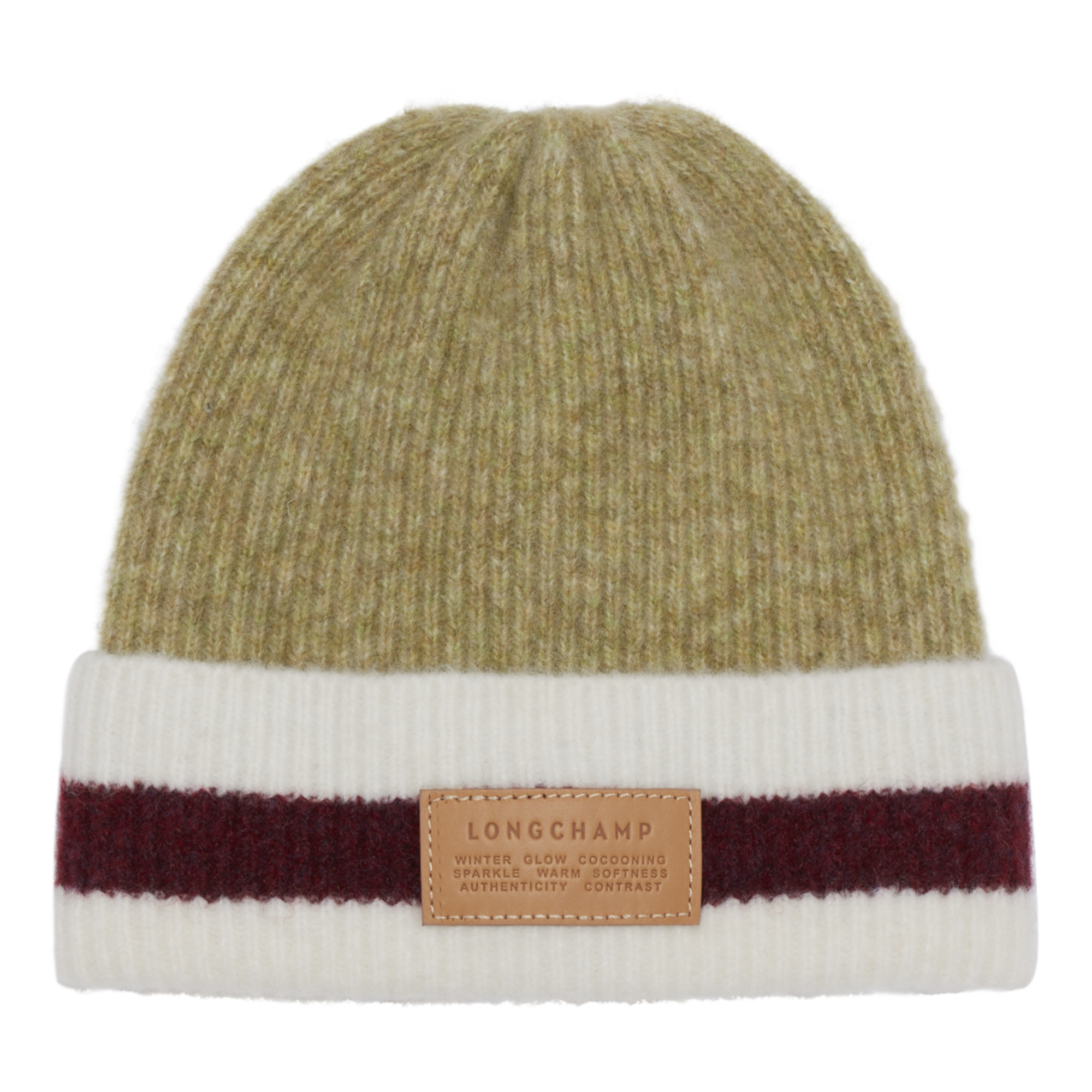 null Beanie, Pistachio/Burgundy