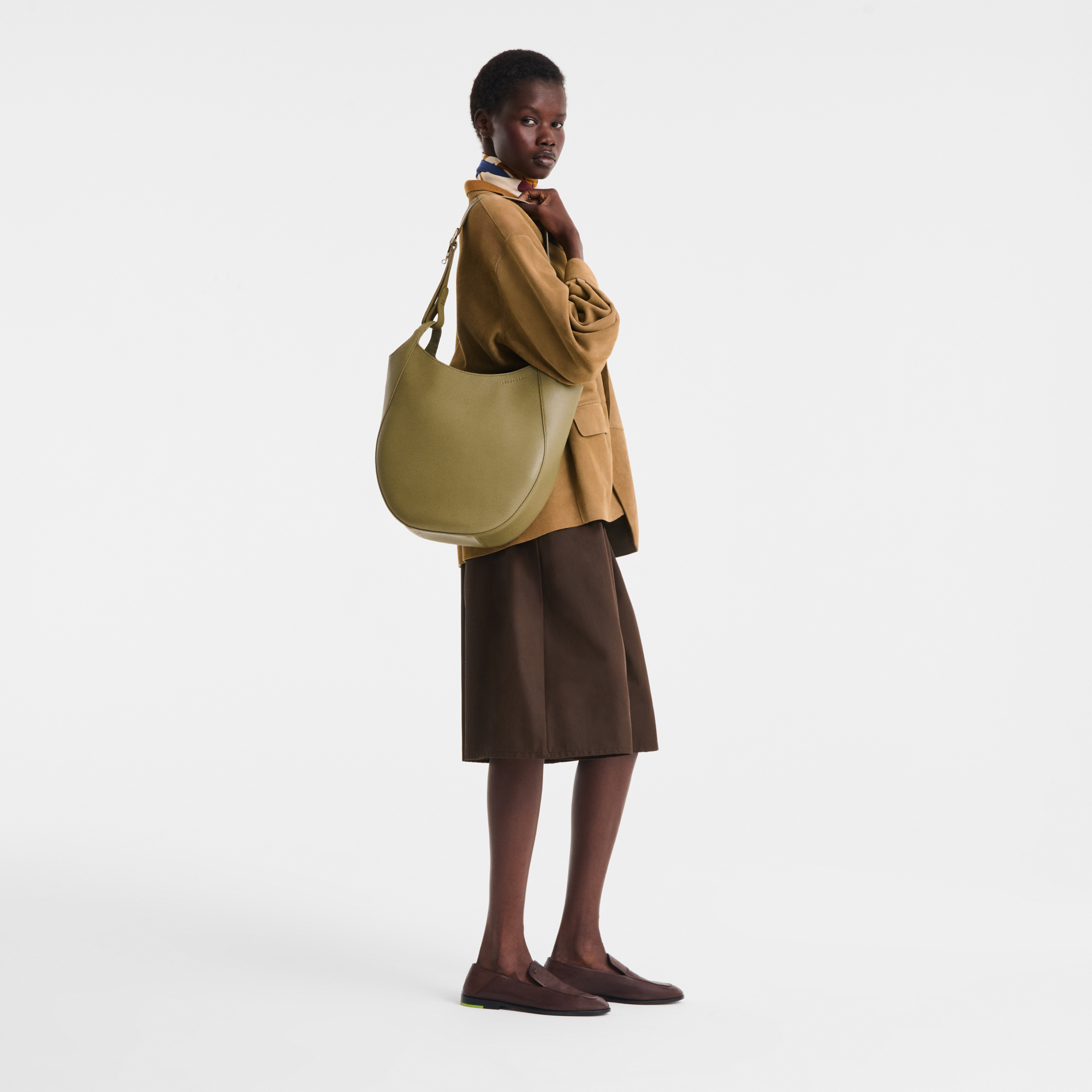 Le Foulonn&eacute; Hobo bag L, Lichen