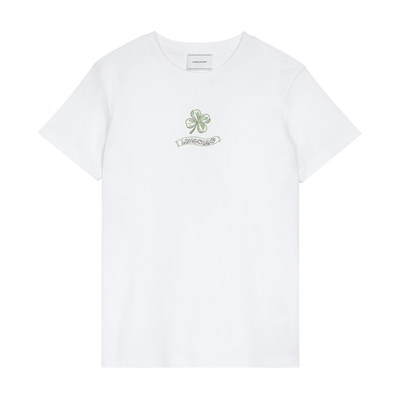T-shirt , White - Embroidered jersey