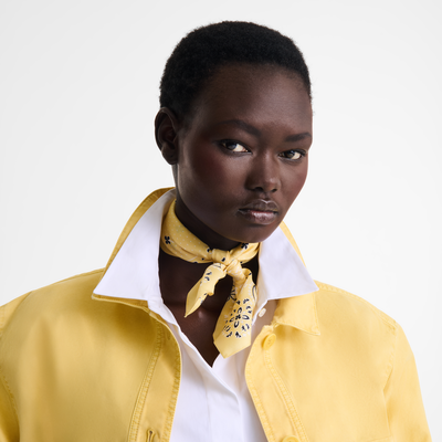 French Bandana Silk scarf 50 , Yellow Chick - OTHER
