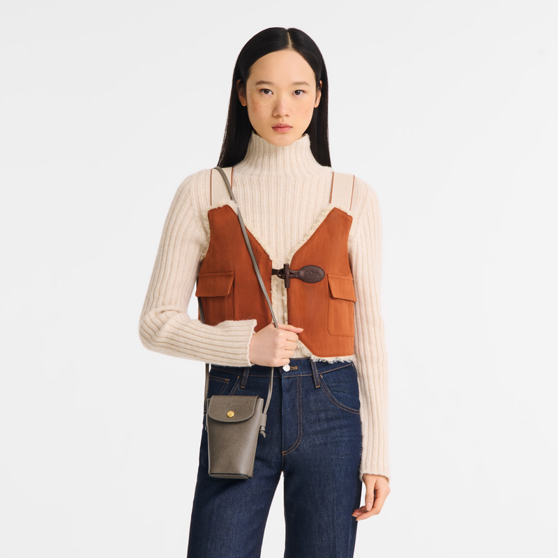 &Eacute;pure Phone case with leather lace , Turtledove - Leather  - View 2 of  4