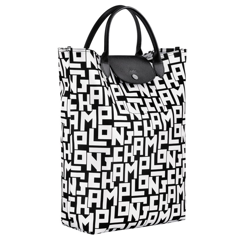 Le Pliage LGP M Tote bag Black White Canvas Longchamp TH