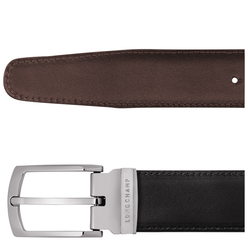 Delta Box Men's belt , Black/Mocha - Leather  - View 4 of  5 Delta Box Men's belt , Black/Mocha - Leather  - View 4 of  5