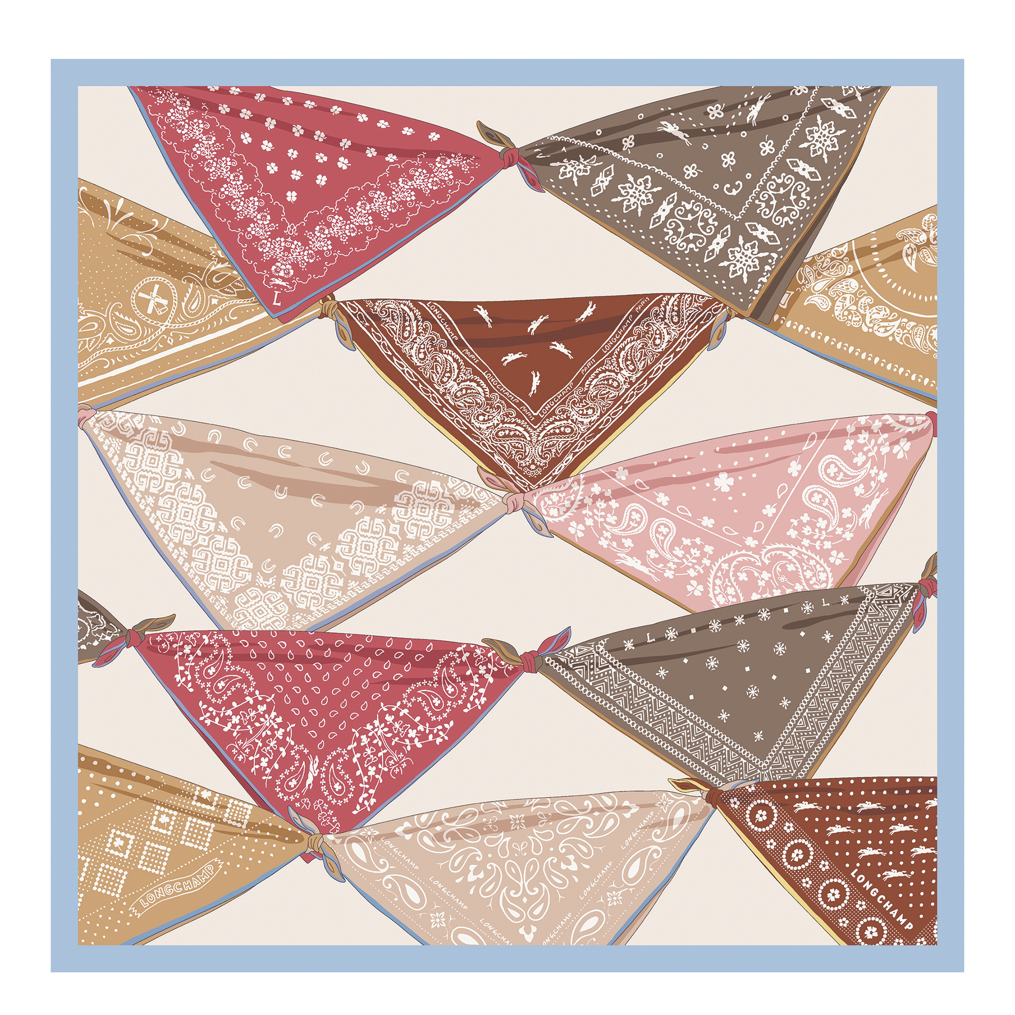 La Baroudeuse Silk scarf 50, Wave