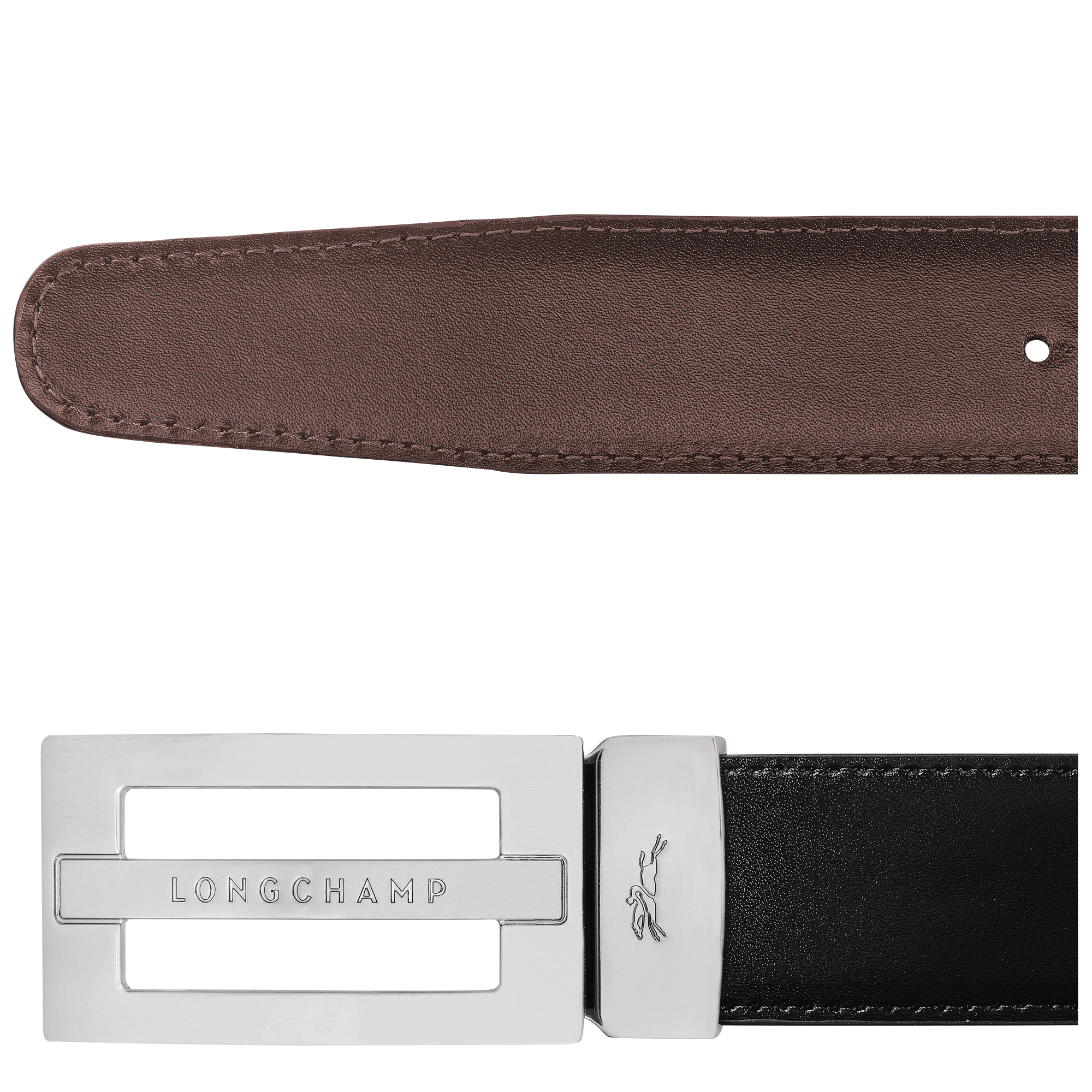 Delta Box Men's belt, Black/Mocha