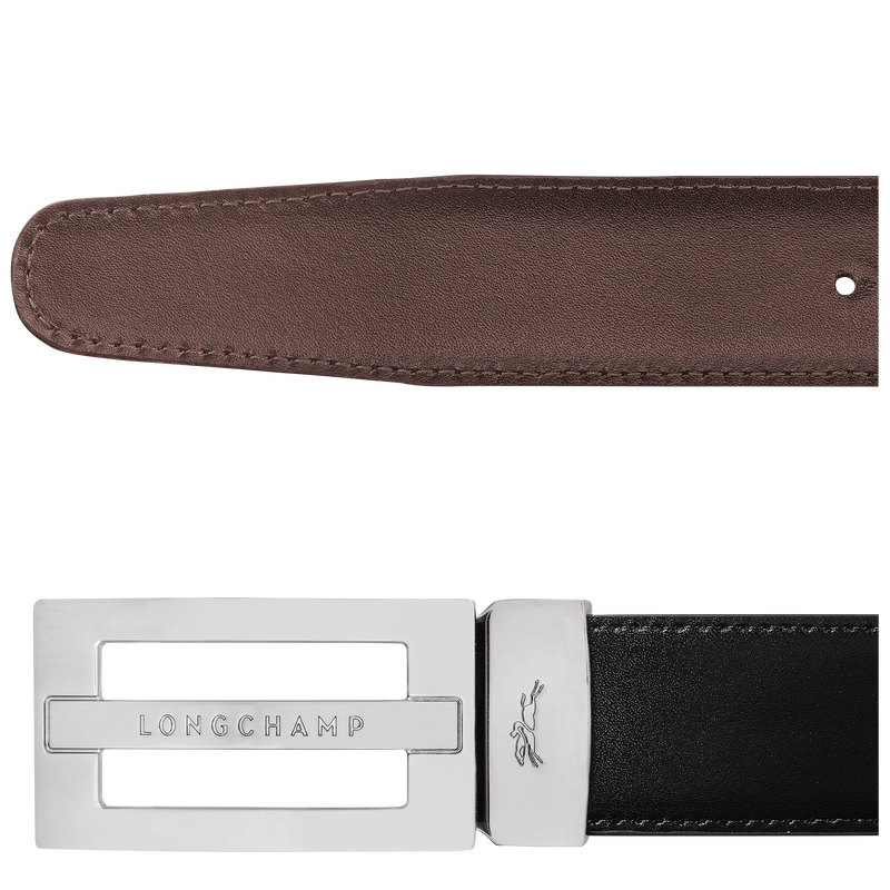 Delta Box Men's belt , Black/Mocha - Leather  - View 4 of  5