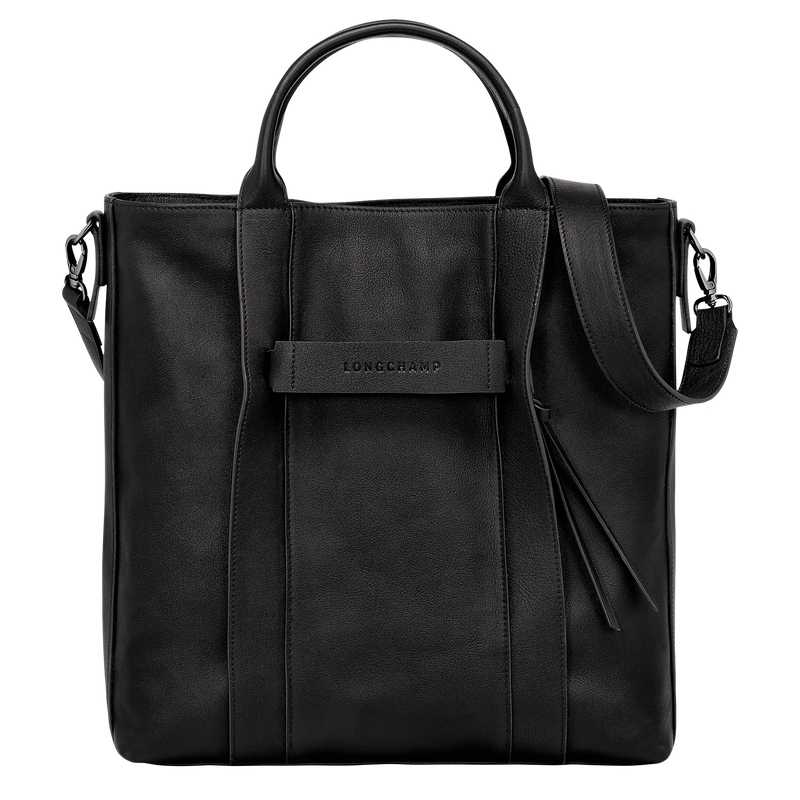 Longchamp black leather shoulder bag outlet