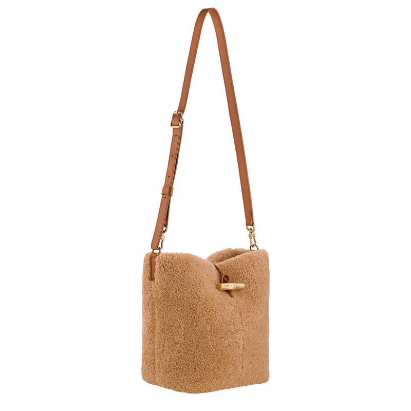 Le Roseau S Crossbody bag , Camel - Leather  - View 3 of  4