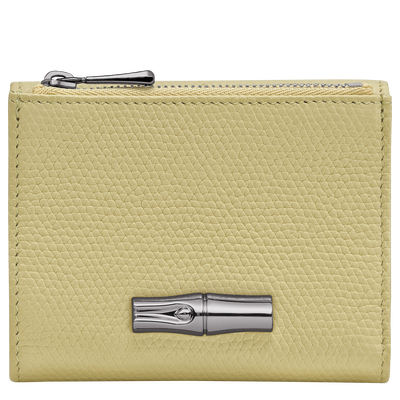 Le Roseau Compact wallet , Pistachio - Leather