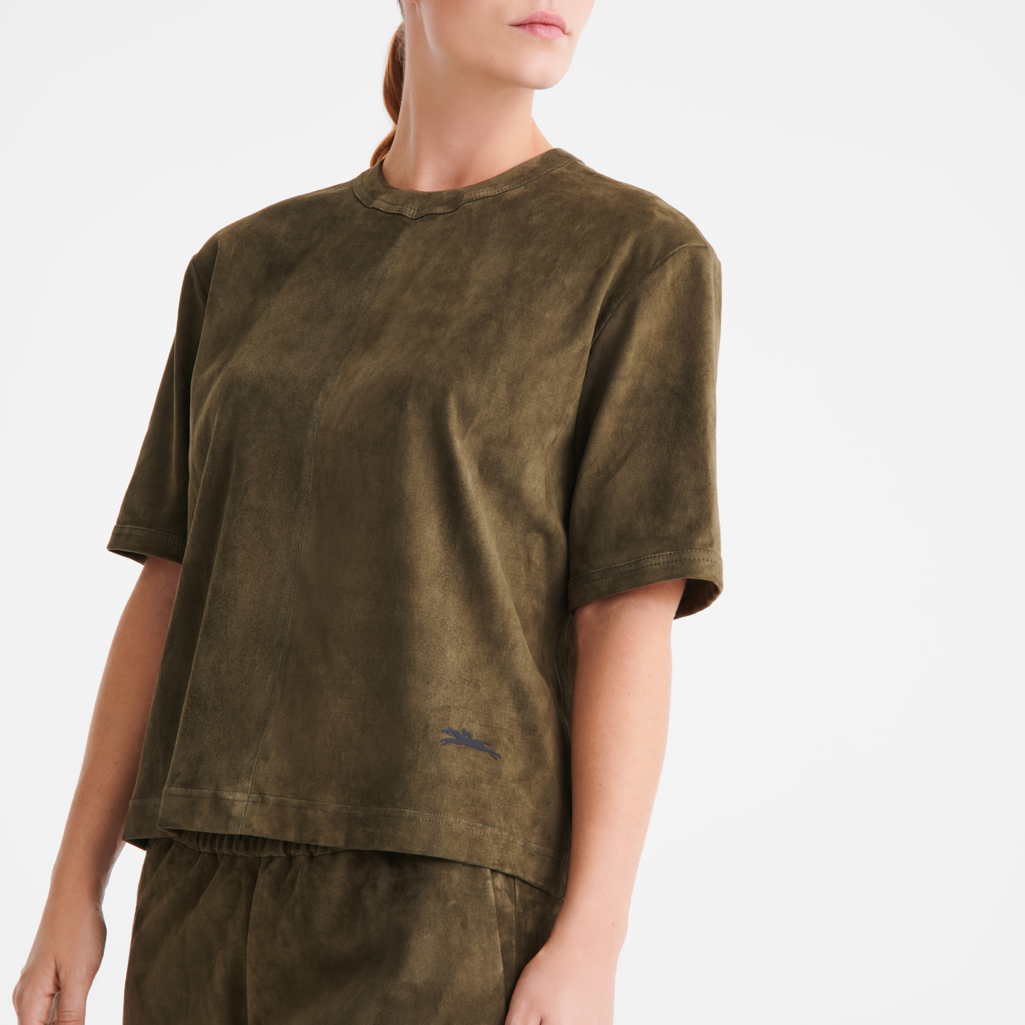 null Short leather top, Khaki