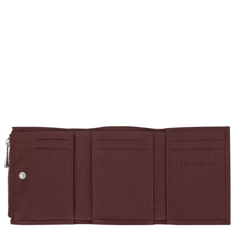 Le Roseau Compact wallet , Burgundy - Leather  - View 3 of  3