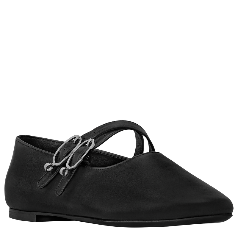 Le Foulonn&eacute; Ballerinas , Black - Leather  - View 2 of  4