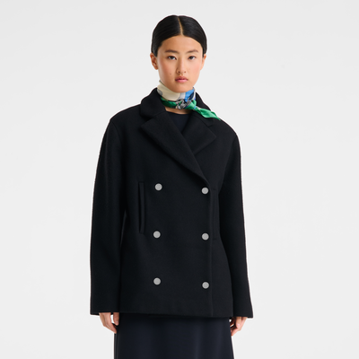 null Pea coat, Black