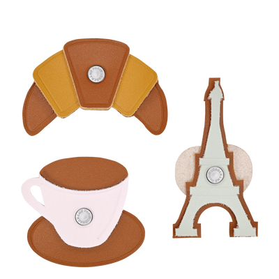 Set Paris Patches , Multicolor - Leather