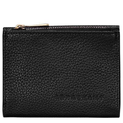 Le Foulonn&eacute; Compact wallet , Black - Leather