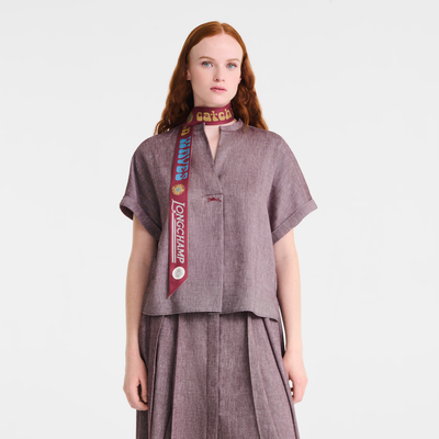 Catch The Parisian Wave Headband , Burgundy - Silk